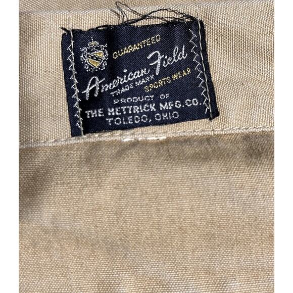 Vintage American Field 1950s Canvas Hunting Sport Pants Size 36x29 Talon Zipper - Picture 3 of 8